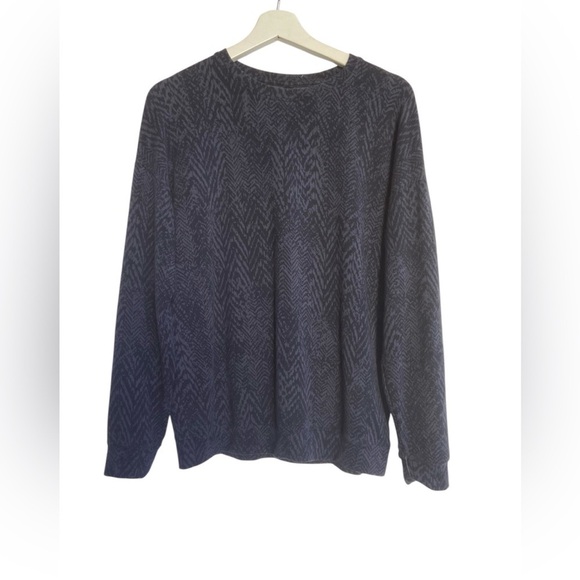 Athleta Studio To Street Charcoal Heather Medusa Print Pullover Size Small - Picture 1 of 11